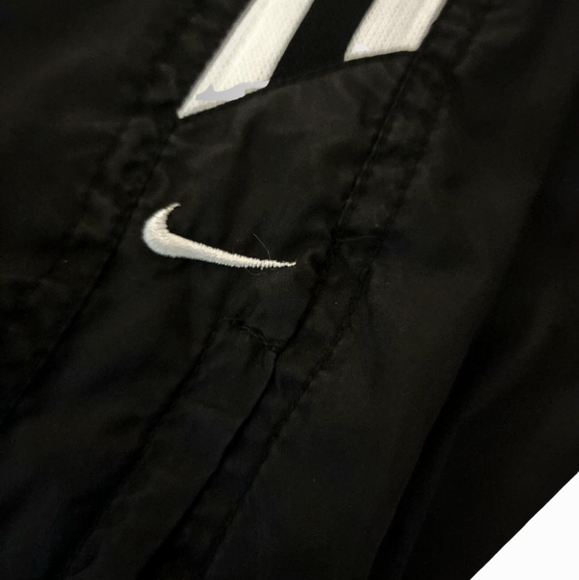 Vintage x 90s Nike Swoosh Embroidered Left Leg Double White Stripe Pant - Picture 3 of 6